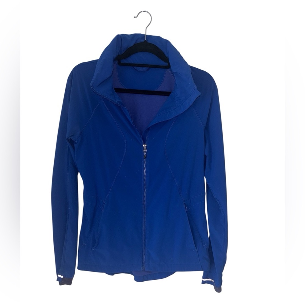 Lululemon Jacket Go The Distance Hooded Running Reflective Pockets Blue Womens 6